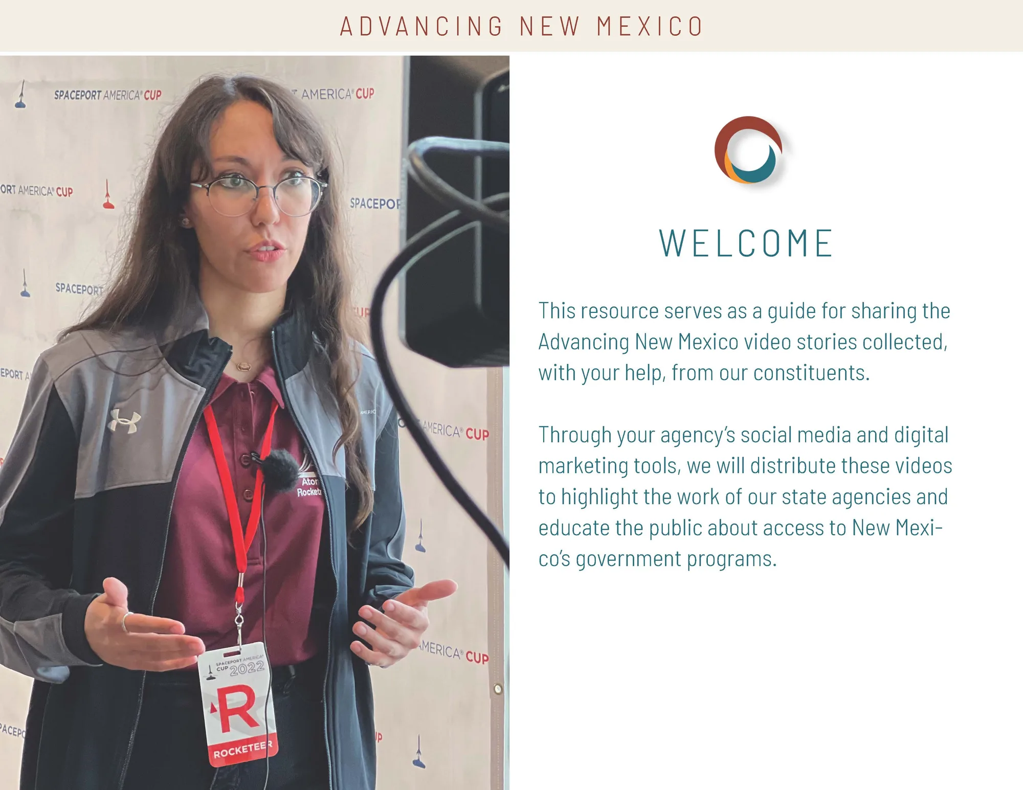 Marketing toolkit welcome page explaining how agencies can share the video stories